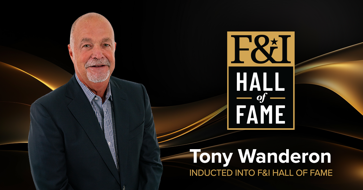 Tony Wanderon Inducted into F&I Hall of Fame at Agent Summit